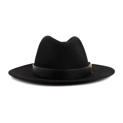 Valentino Garavani Vlogo Signature Fedora Hat Woman Black 57