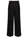 Moschino Wide-leg Textured Fabric Elastic Waistband Pants In Black