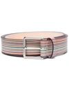 Paul Smith Striped Buckle Belt In Multicolour