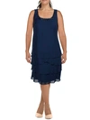 SLNY WOMENS TIERED SLEEVELESS COCKTAIL AND PARTY DRESS