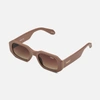 Quay Hyped Up 38mm Gradient Square Sunglasses In Oat,brown