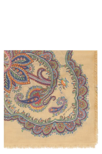 Etro Paisley Printed Shawl In Beige