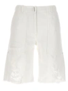 Givenchy Destroyed Denim Bermuda Shorts Bermuda, Short White In White