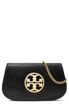 Tory Burch Reva Leather Clutch In Black