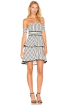 ENDLESS ROSE STRIPED OFF THE SHOULDER HIGH LOW DRESS,20275D7SR