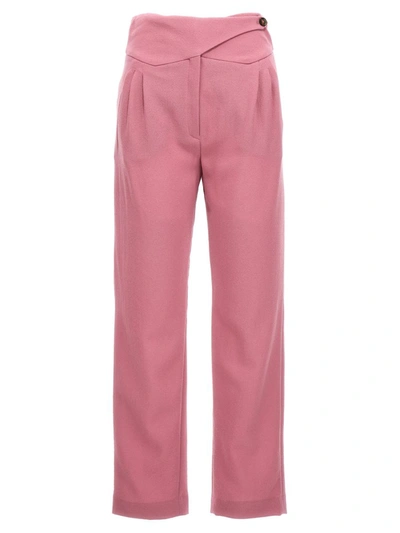 Blazé Milano Trousers Chic High Waist In Pink