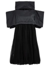 Comme Des Garçons Wide-sleeves Puffball Midi Dress In Black