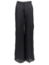 Nude Satin Pants In Black