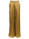 Nude Light Green Satin Pants In Green