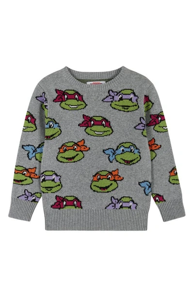 Andy & Evan X Teenage Mutant Ninja Turtles Jacquard Sweater In Grey Turtles