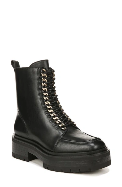 Sam Edelman Lovrin Womens Leather Lugged Sole Combat & Lace-up Boots In Black