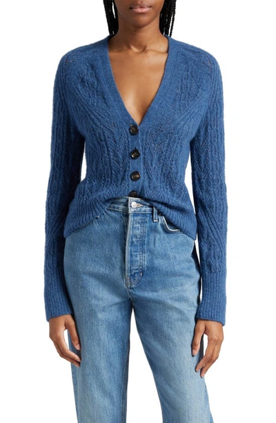 Veronica Beard Delent Wool-blend Cardigan In Blue