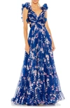 IEENA FOR MAC DUGGAL IEENA FOR MAC DUGGAL RUFFLE FLORAL GOWN