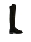 Stuart Weitzman Bold Suede Moto Ankle Boots In Black