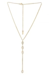 Ettika Cubic Zirconia Y-necklace In Gold