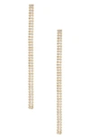 ETTIKA BAGUETTE CUBIC ZIRCONIA LINEAR DROP EARRINGS