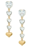 Ettika Crystal Love Drop Earrings In Gold