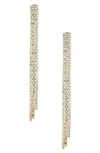 ETTIKA ETTIKA TRIPLE CRYSTAL CHAIN DROP EARRINGS