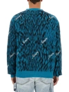 Amiri V-neck Cardigan In Blue