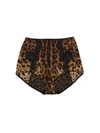 Dolce & Gabbana Satin Culottes With Animal Print And Lace In Multicolor