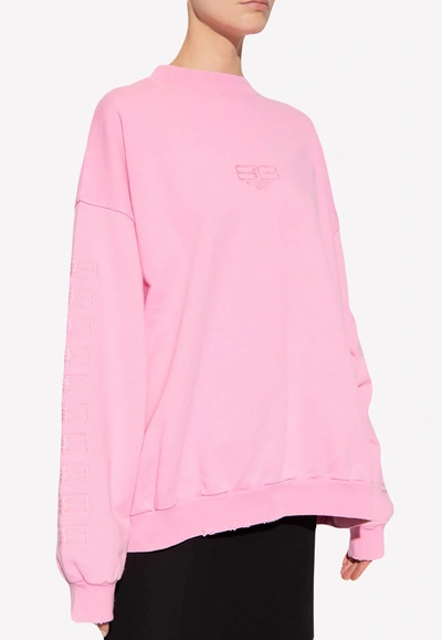 Balenciaga Bb Icon Oversized Sweatshirt In Pink