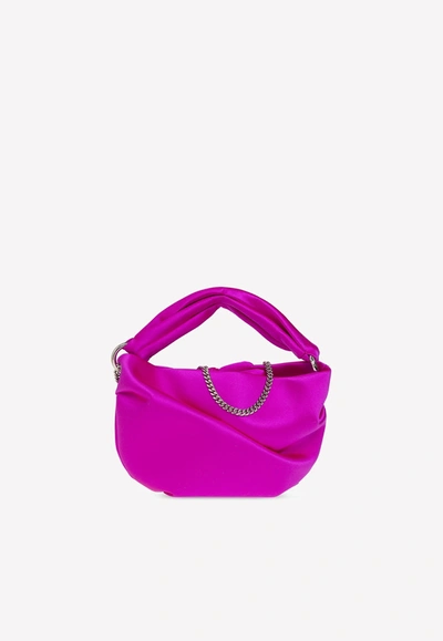 Jimmy Choo Bonny Satin Shoulder Bag In Fuchsia