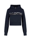 Valentino Paillettes Crop Logo Sweatshirt In Default Title