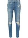MOTHER RIPPED TRIM SKINNY JEANS,1841M25912142786