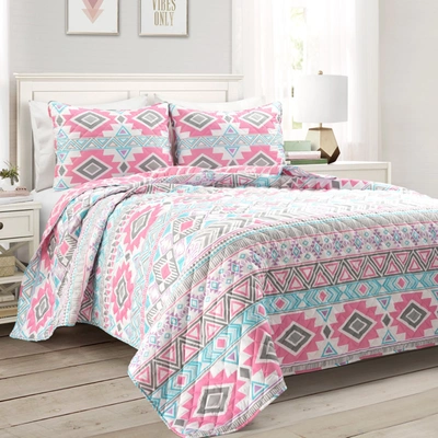 Lush Decor Navajo Stripe Malibu Reversible Oversized Quilt Set