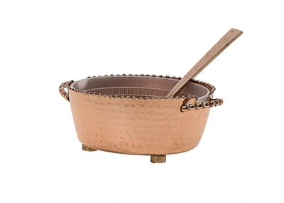 Classic Touch Decor Small Beaded Container Bowl- Copper