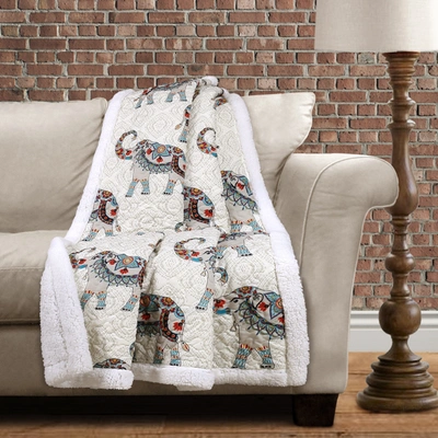 Lush Decor Hati Elephants Throw Sherpa