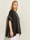 Misook Asymmetric Tunic Top In Black