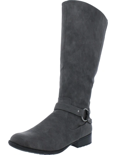 Lifestride X-felicity Womens Faux Leather Tall Knee-high Boots In Grey