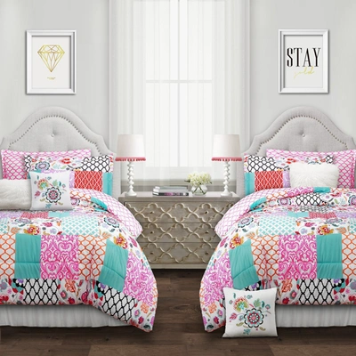 Lush Decor Brookdale Patchwork Comforter Set Back To Campus Dorm Room Bedding