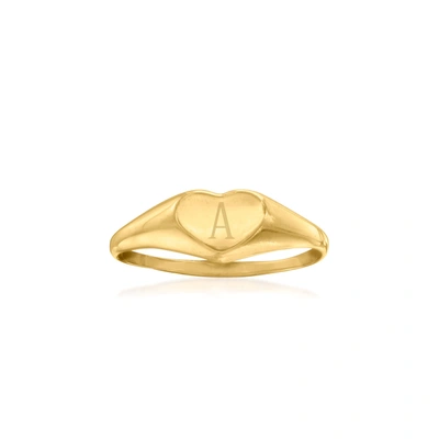 Ross-simons Child's 14kt Yellow Gold Personalized Heart Signet Ring