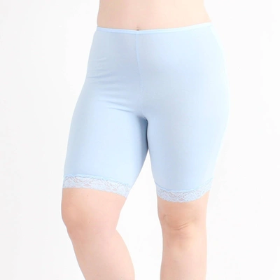 Undersummers By Carrierae Lux Cotton Modal Anti Chafing Underwear Short 9" In Blue