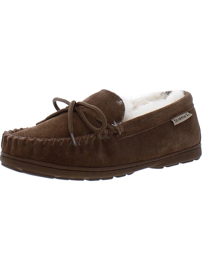 Bearpaw Mindy Womens Suede Slip On Moccasins In Brown