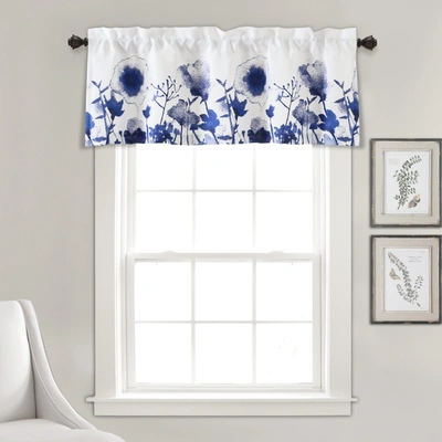 Lush Decor Zuri Flora Light Filtering Single Valance In Blue