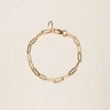 JOEY BABY 18K GOLD PLATED PAPER CLIP ANNE BRACELET 7"