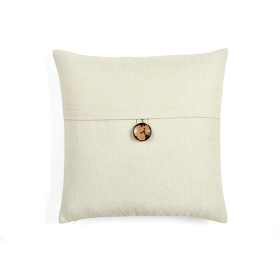 Lush Decor Linen Texture Woven Button Decorative Pillow Cover
