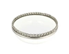 CLASSIC TOUCH DECOR WHITE CERAMIC LARGE BOWL WITH NICKEL DESIGNED BORDER