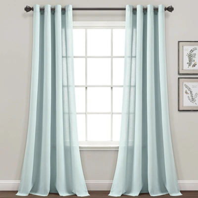 Lush Decor Faux Linen Grommet Window Curtain Panel Set
