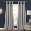 LUSH DECOR INSULATED KNOTTED TAB TOP BLACKOUT WINDOW CURTAIN PANEL SET