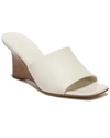 Vince Women's Pia 75mm Leather Wedge Sandals In White
