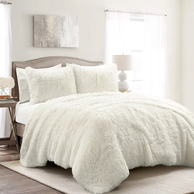Lush Decor Lush Décor Emma Faux Fur Oversized Comforter Ivory 3pc Set Full/queen