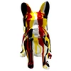 INTERIOR ILLUSION PLUS INTERIOR ILLUSIONS PLUS RED & YELLOW GRAFFITI DOG WITH GLASSES - 8" TALL