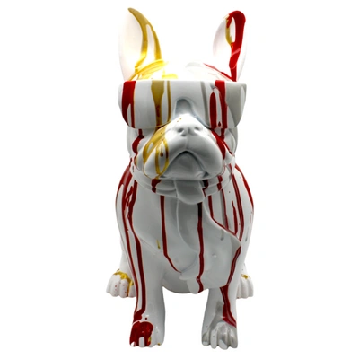 Interior Illusion Plus Interior Illusions Plus White Gold Expressionist Dog With Glasses - 14" Tall