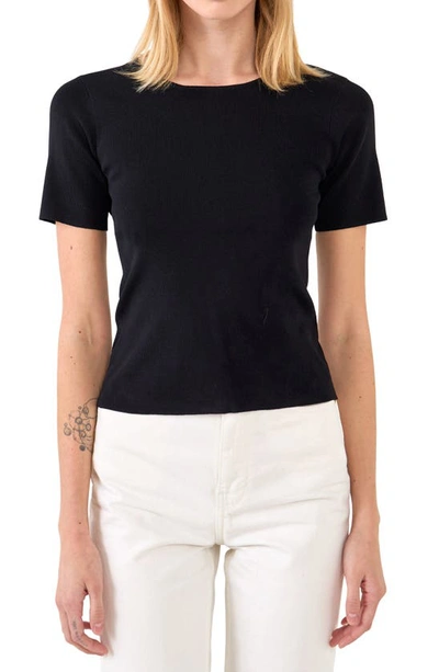 Endless Rose Women's Back Cut-out Detail Knit Top In Black