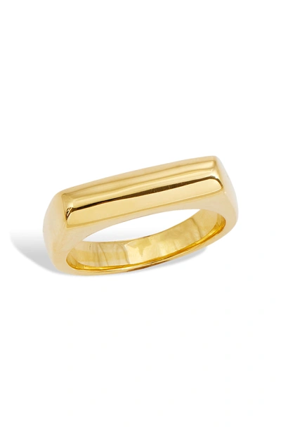 Savvy Cie Jewels Gold Plated Wide Signet Ring