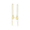 Ross-simons 14kt Yellow Gold Paw Print Threader Earrings In Gold